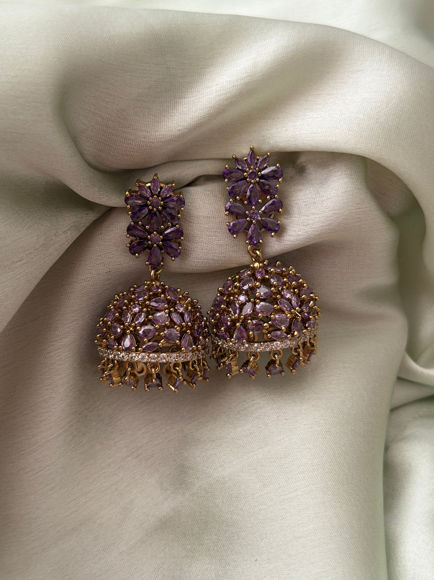 Flora Stone Jhumkas