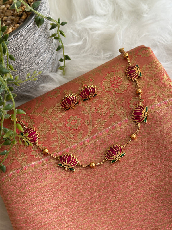 Manju Inspired Lotus Choker