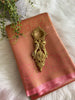 Peach Orange Kanchi Tissue Saree