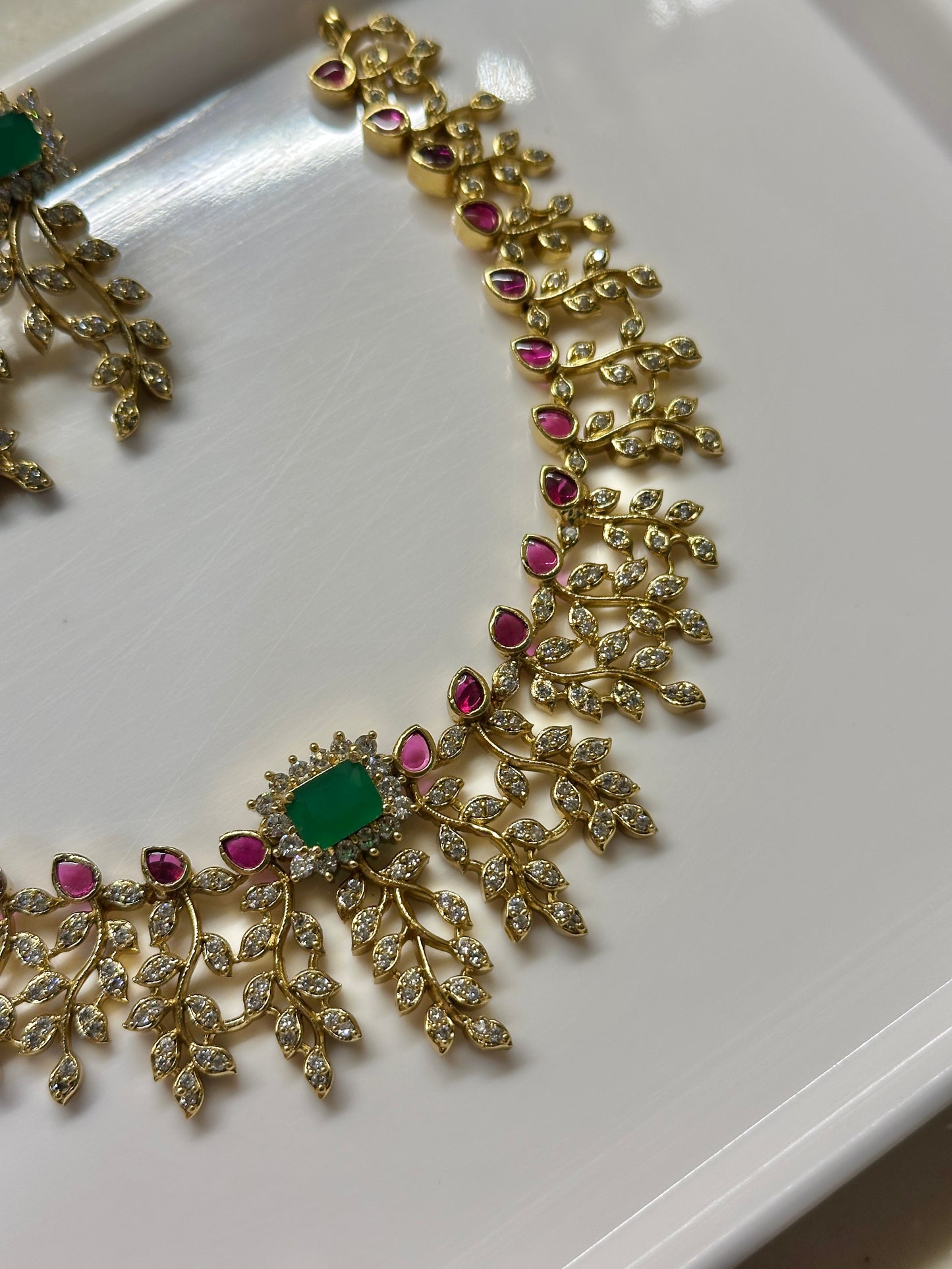 Ruby x Emerald Vine Necklace