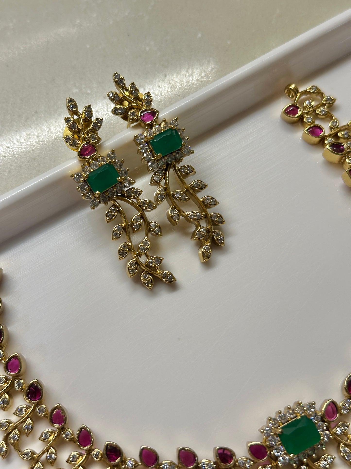Ruby x Emerald Vine Necklace