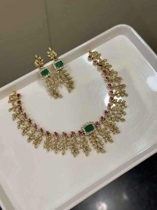 Ruby x Emerald Vine Necklace