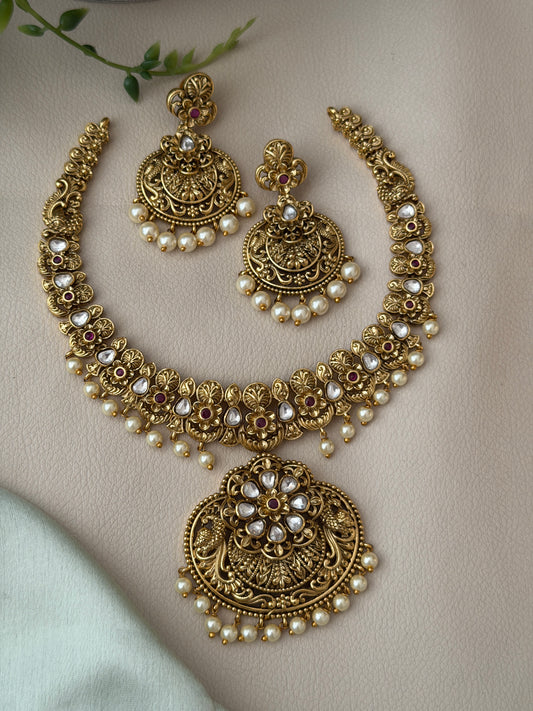 Dhwaja Antique Non Idol Necklace