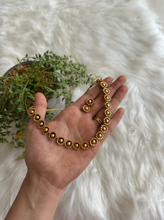 Gold Dipped Sunflower Necklace