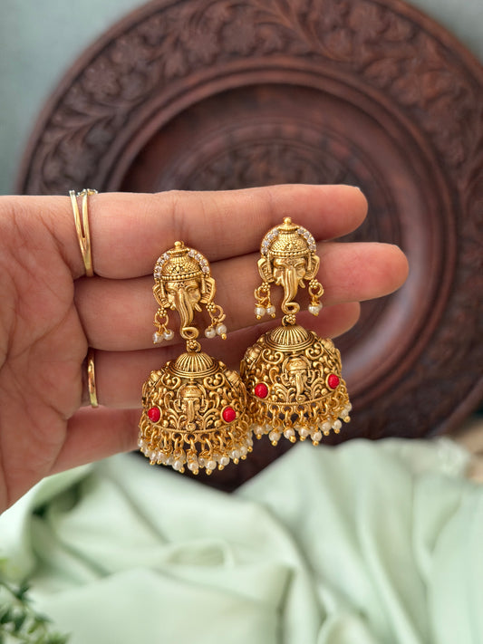 Ganapathy Gold Jhumkas