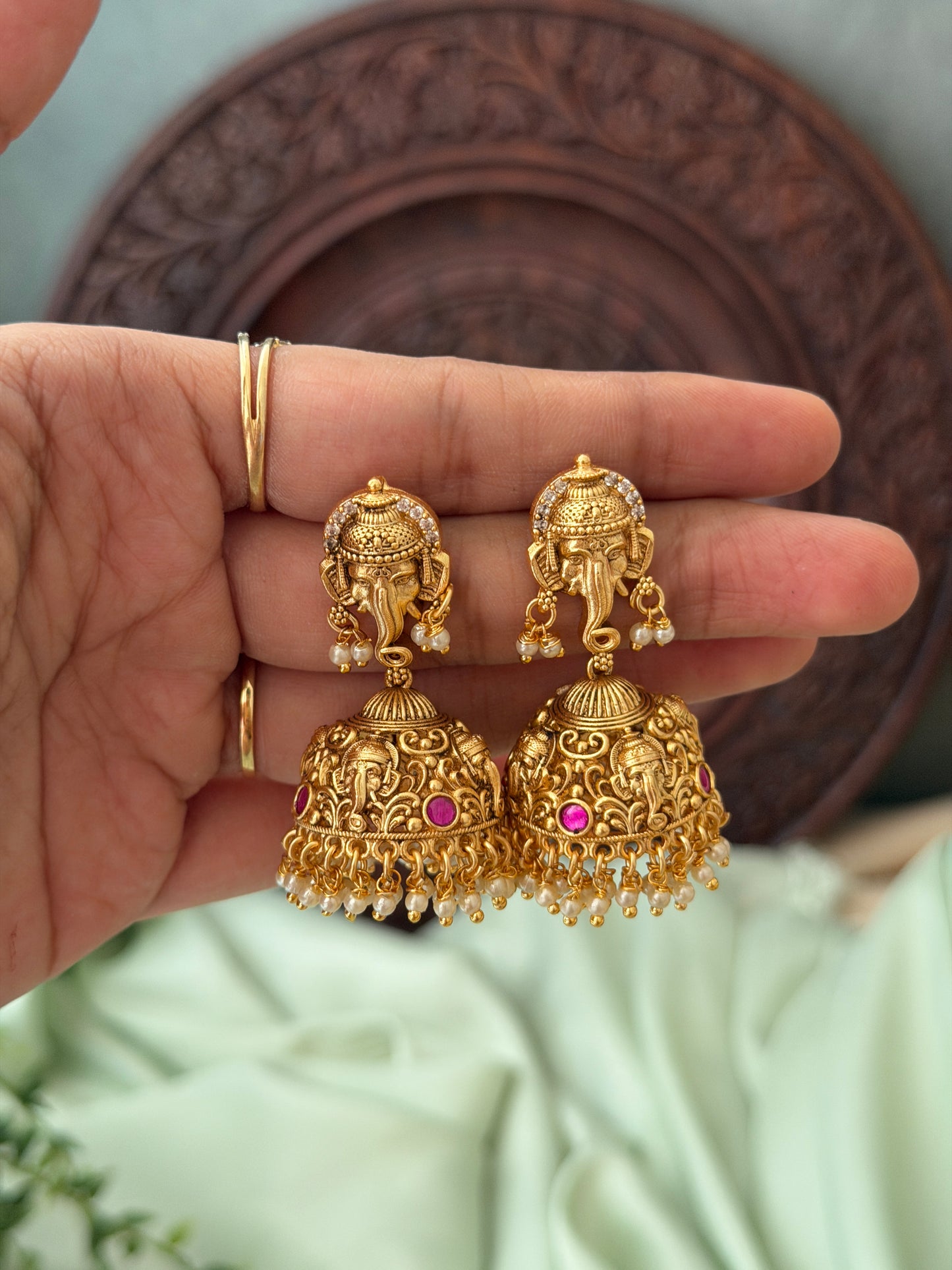 Ganapathy Gold Jhumkas