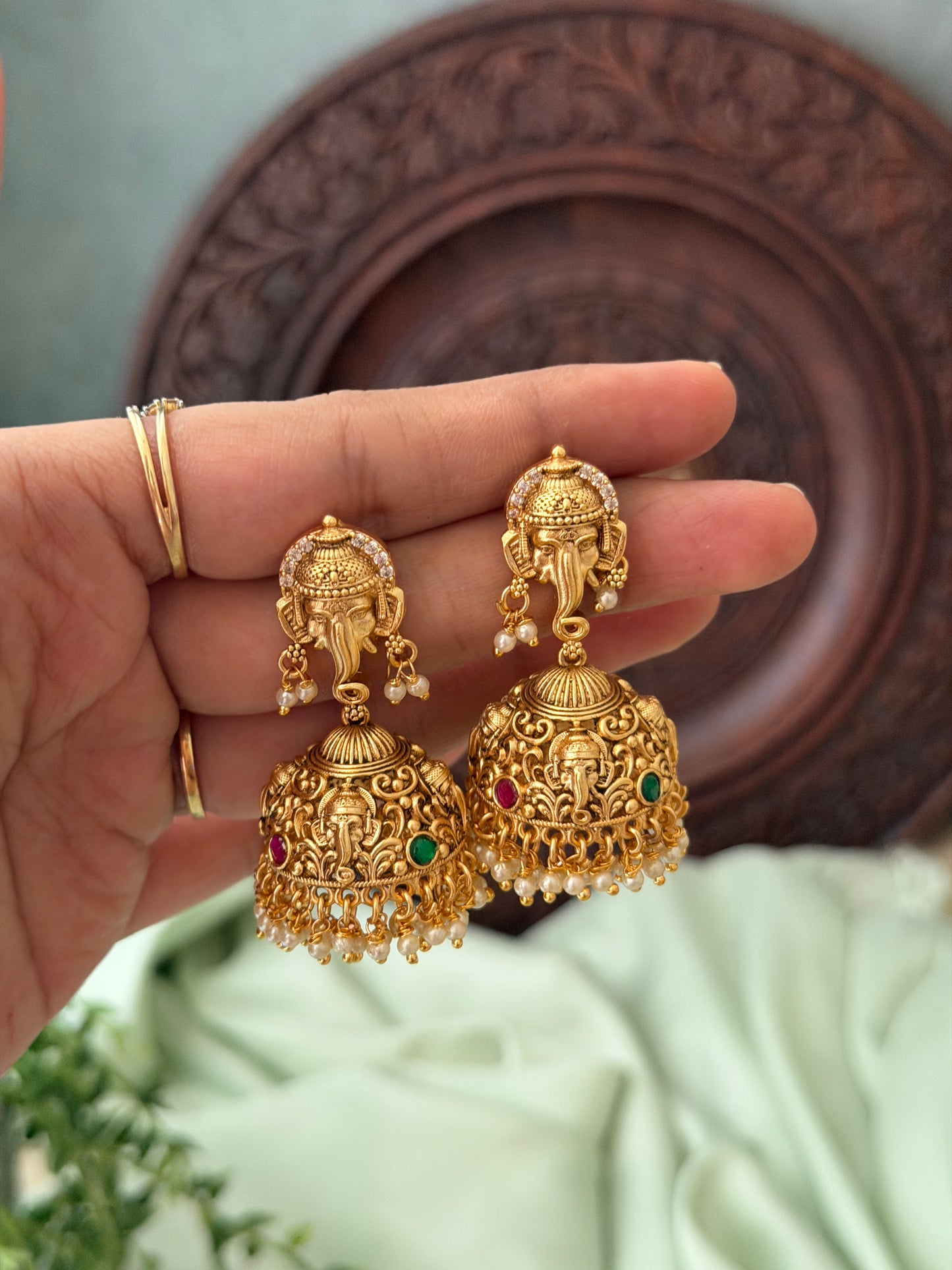 Ganapathy Gold Jhumkas
