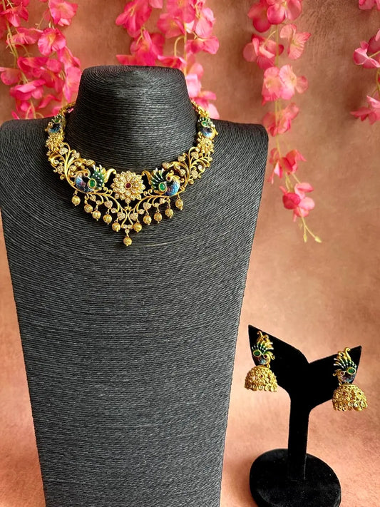 Peacock Meenakari Premium Necklace