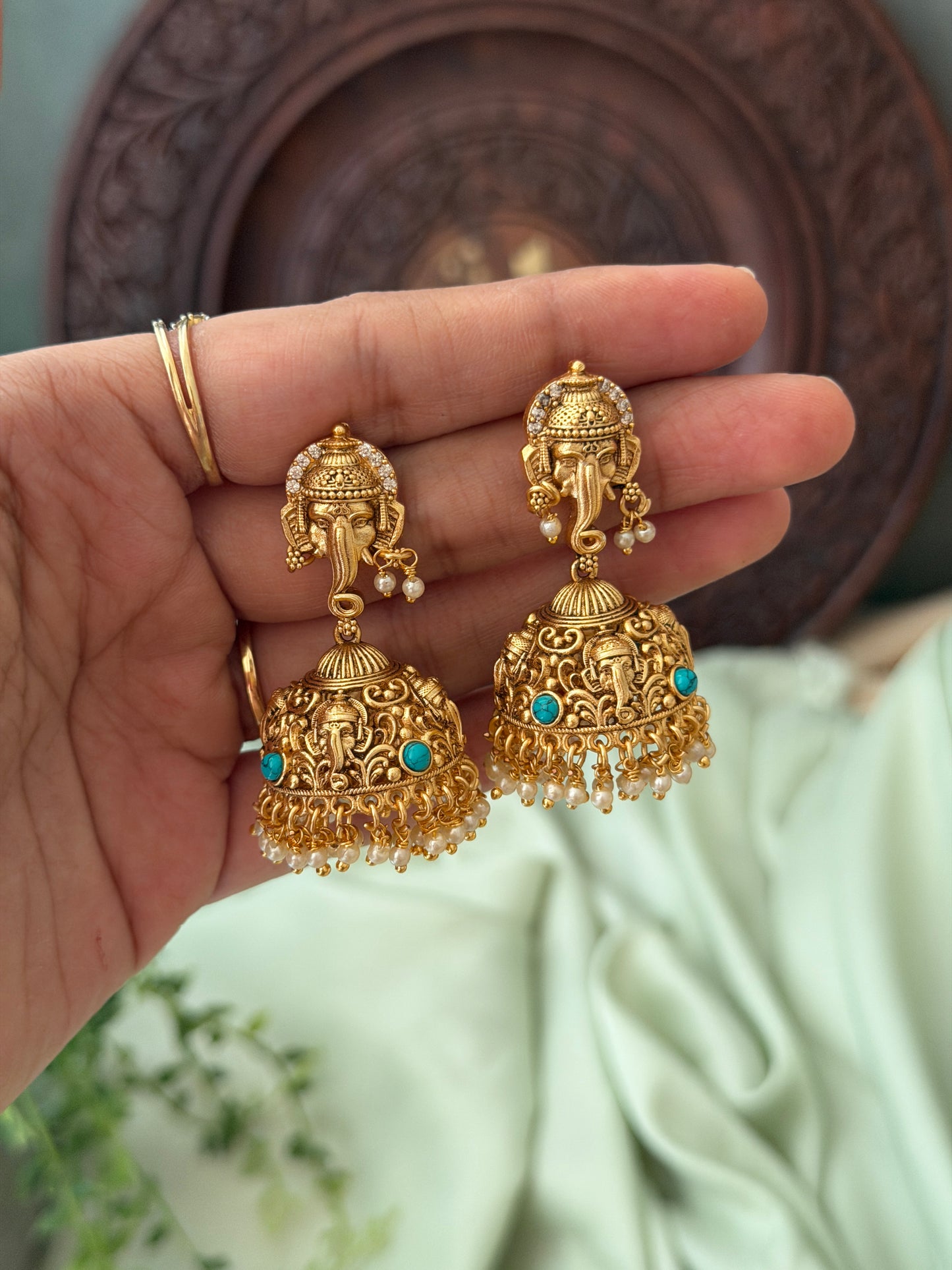 Ganapathy Gold Jhumkas