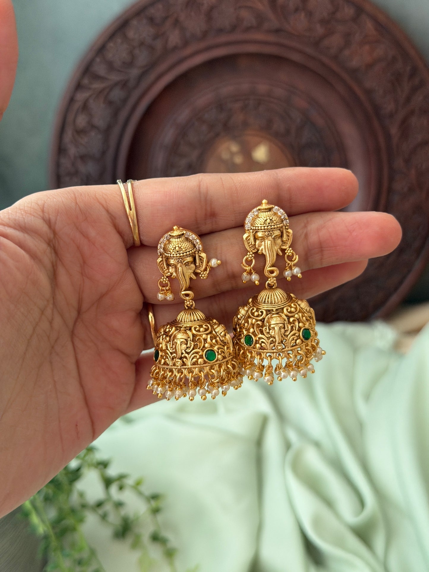 Ganapathy Gold Jhumkas