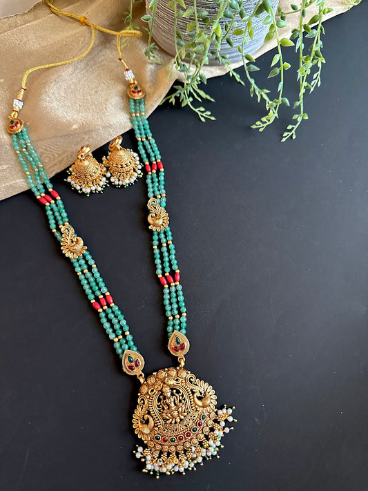 Pastel x Coral Beaded Devi Haaram