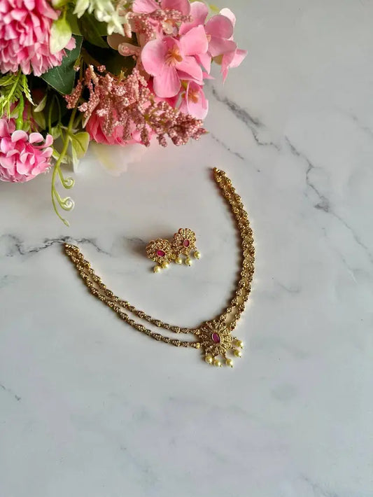 Dual Flora Kundan Necklace