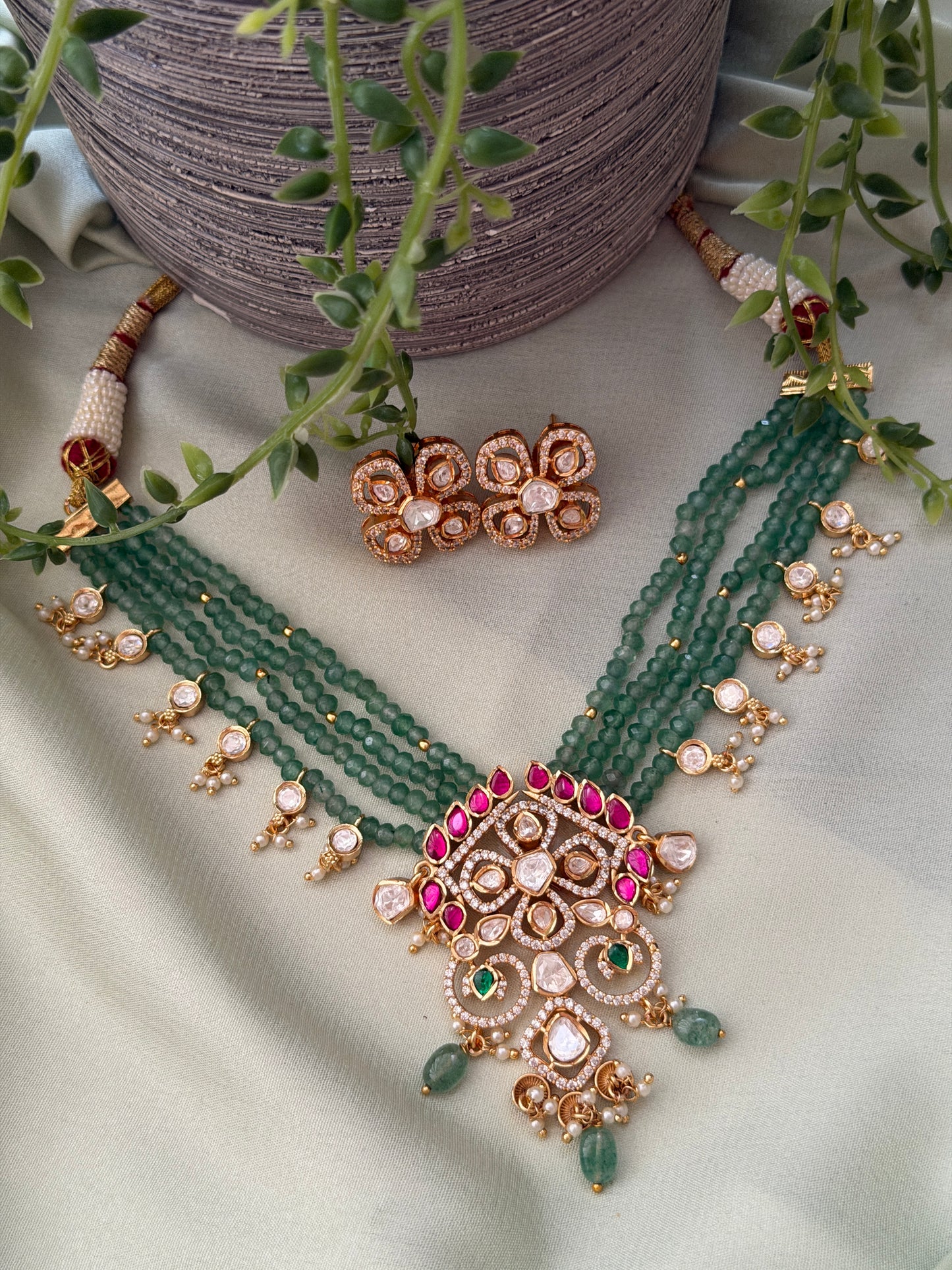 Heera Pastel Bead Layered Choker