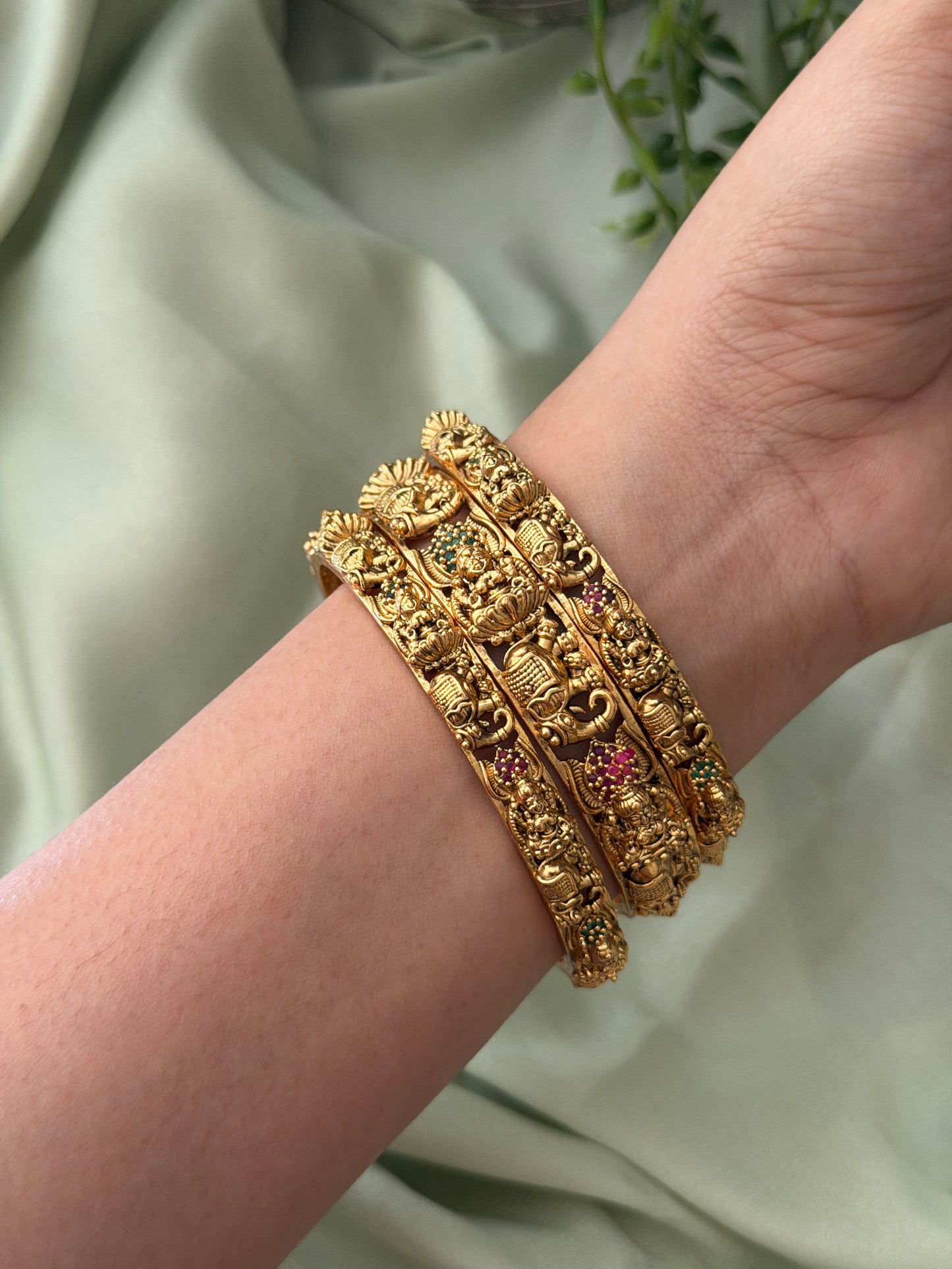 Tantra Pooja Antique Bangles (Set of 3)