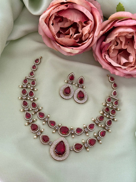 Krithi Double Layer AD Necklace