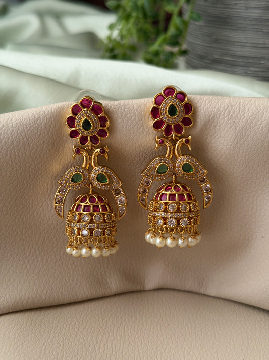 Myntra Dual Peacock Jhumkas