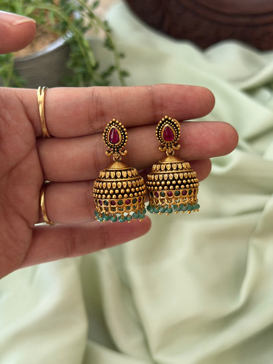 Fidha Gold Replica Jhumkas