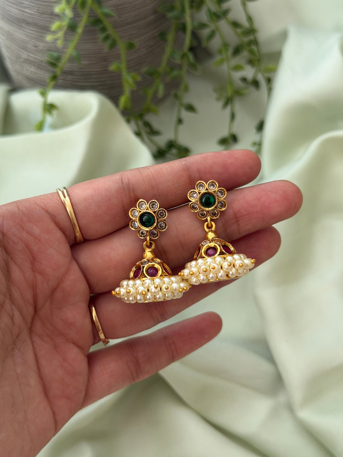 Revathi Pearl Jhumkas