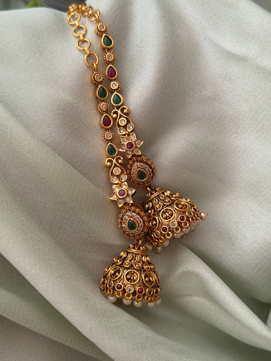 Pratima Gold Mattal Jhumkas