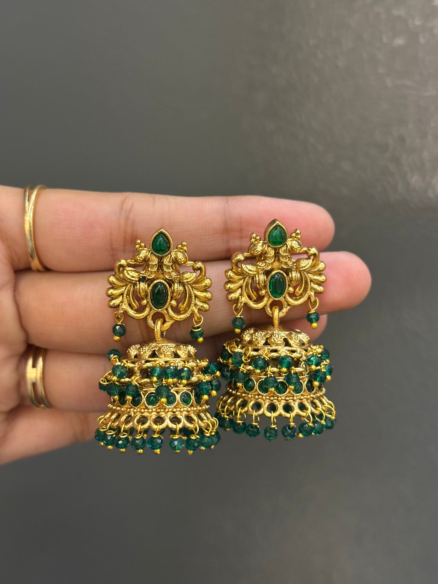 Non Idol Azura Beaded Jhumkas