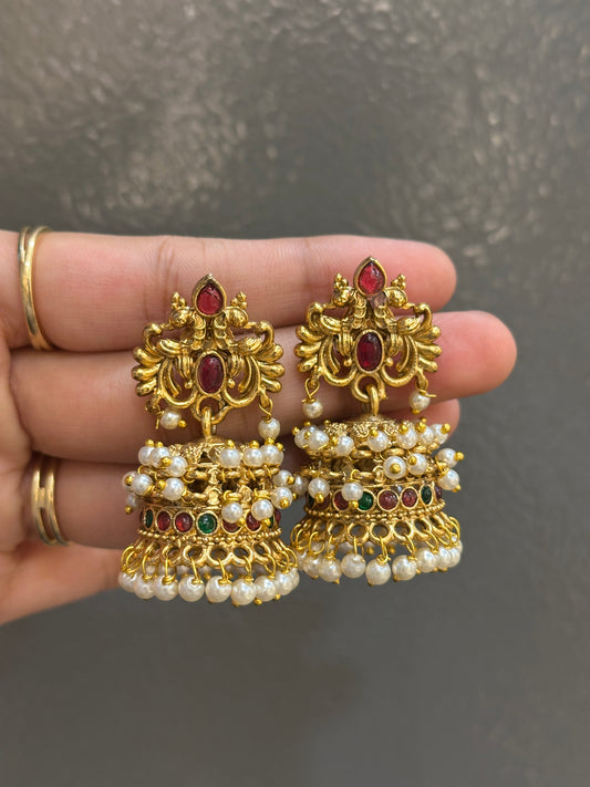 Non Idol Azura Beaded Jhumkas