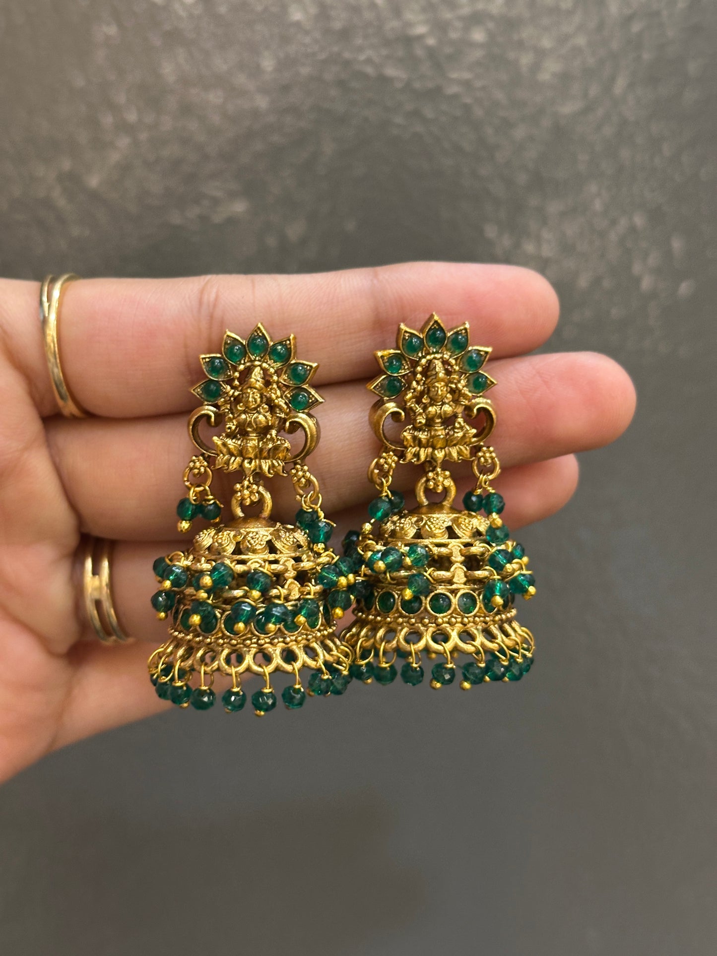 Saraswathi Beaded Jhumkas