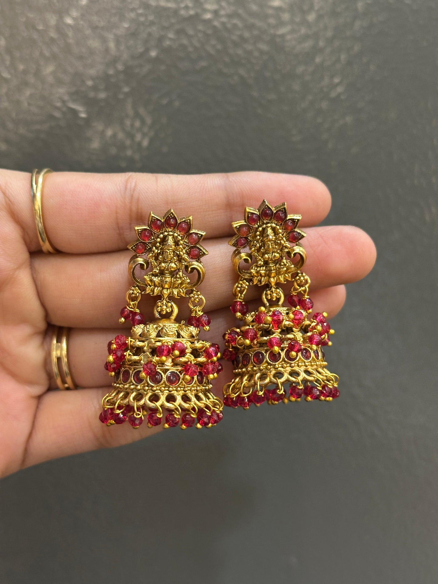 Saraswathi Beaded Jhumkas