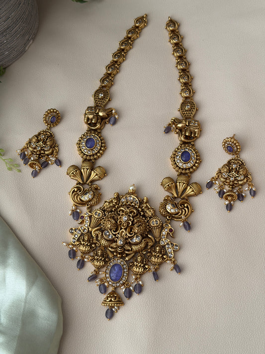 Poornima Purple Haaram Set