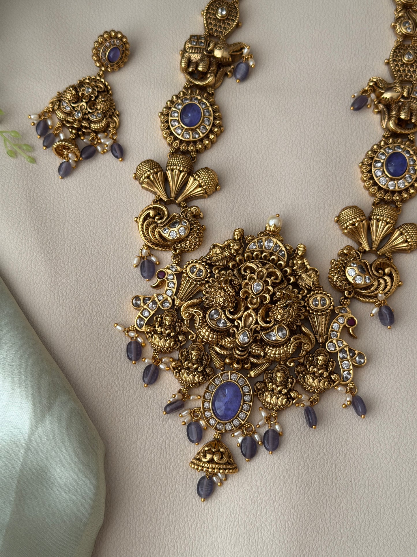 Poornima Purple Haaram Set