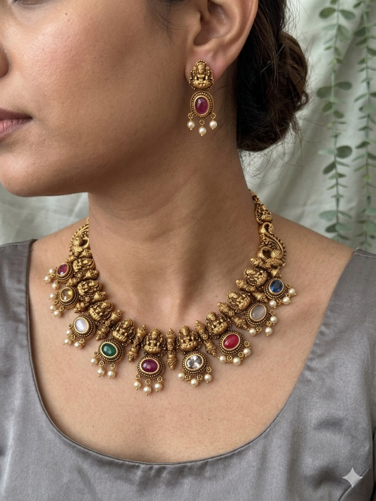 Navarathna Devi x Nakshi Necklace