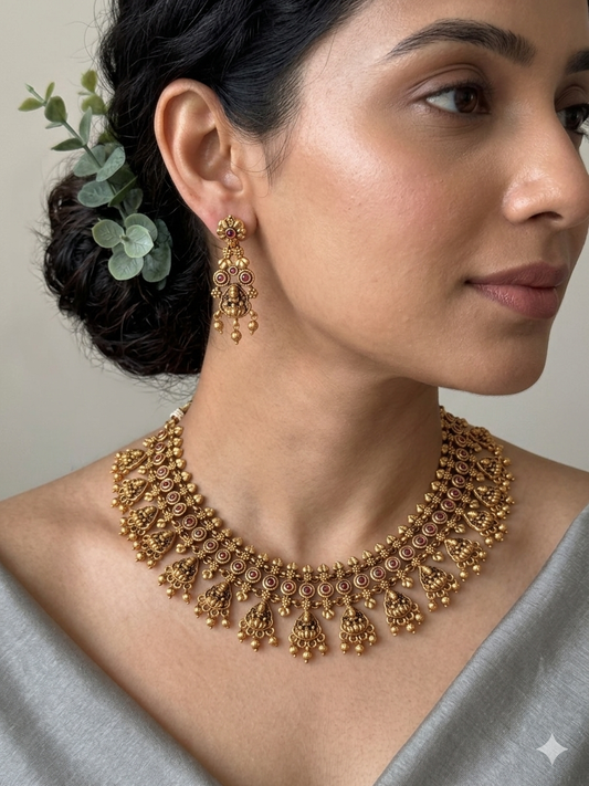 Mini Lakshmi Ghungroo Necklace