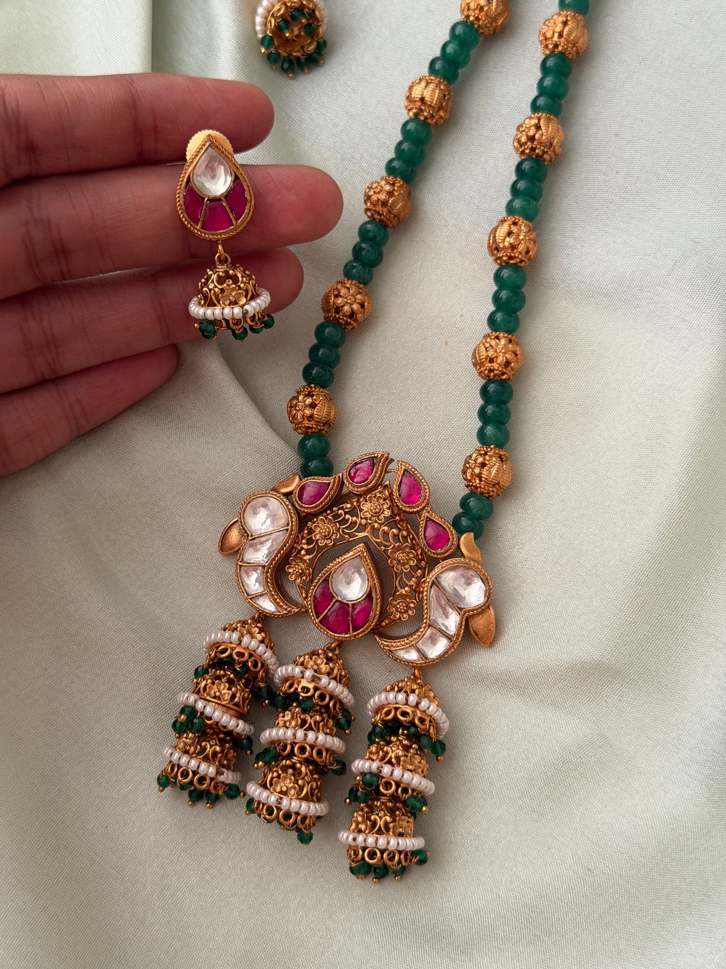 Morah Mini jhumka Haaram set