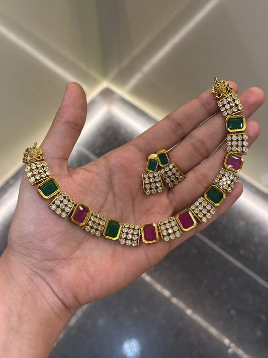 Ruby x Emerald AD Sufi necklace