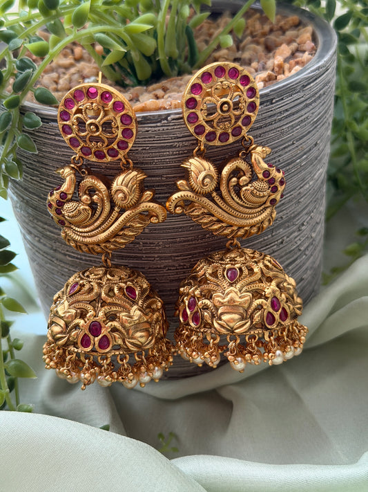 Kalavathi Peacock Jhumkas