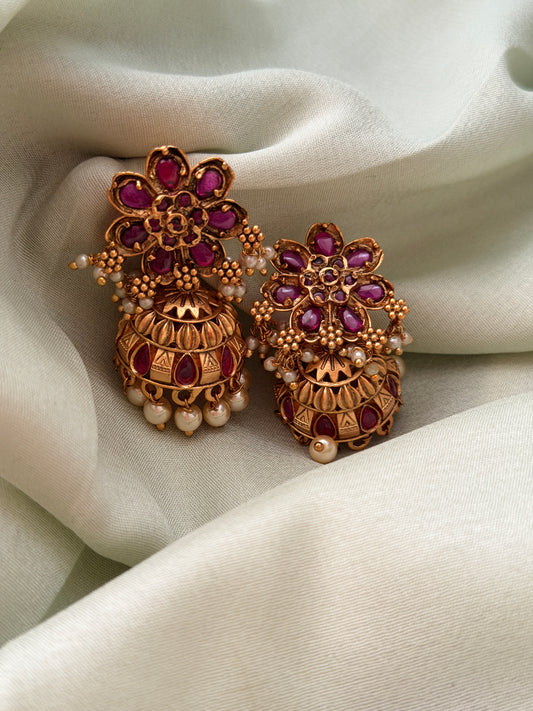 Dharini Flora Jhumkas