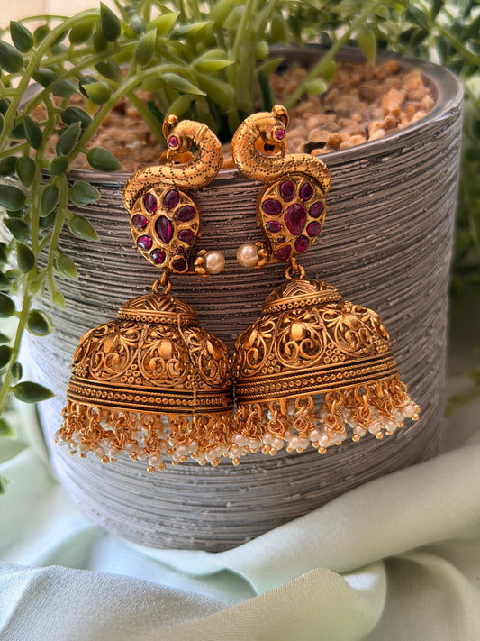 Lavanya Peacock Jhumkas