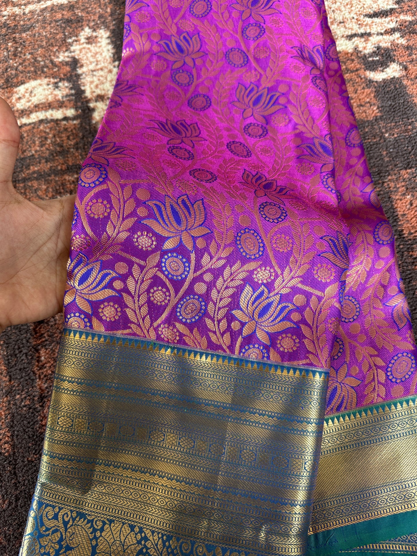 Dairy Milk Purple Tissue Silk Saree