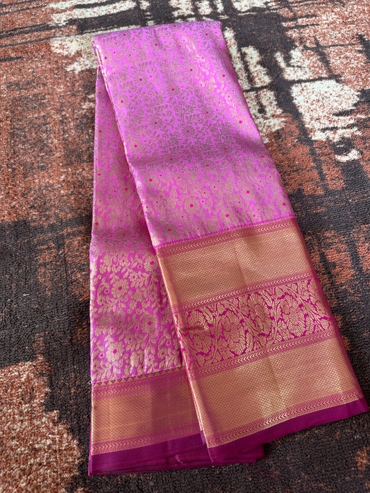 Taffy Pink Tissue Silk Saree
