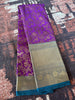 Violet Floral Tissue Silk Saree