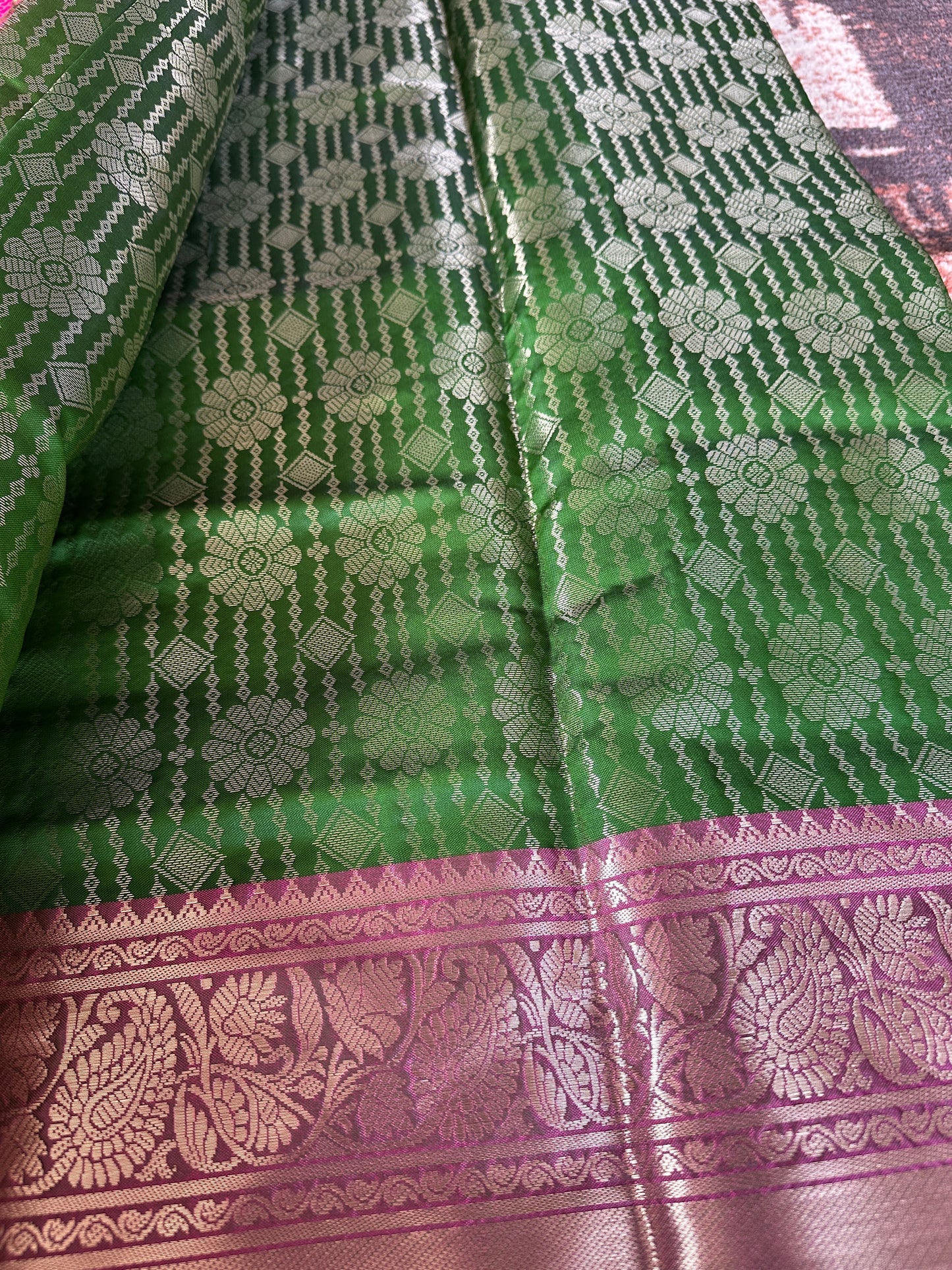 Budgeted emerald Tissue Saree