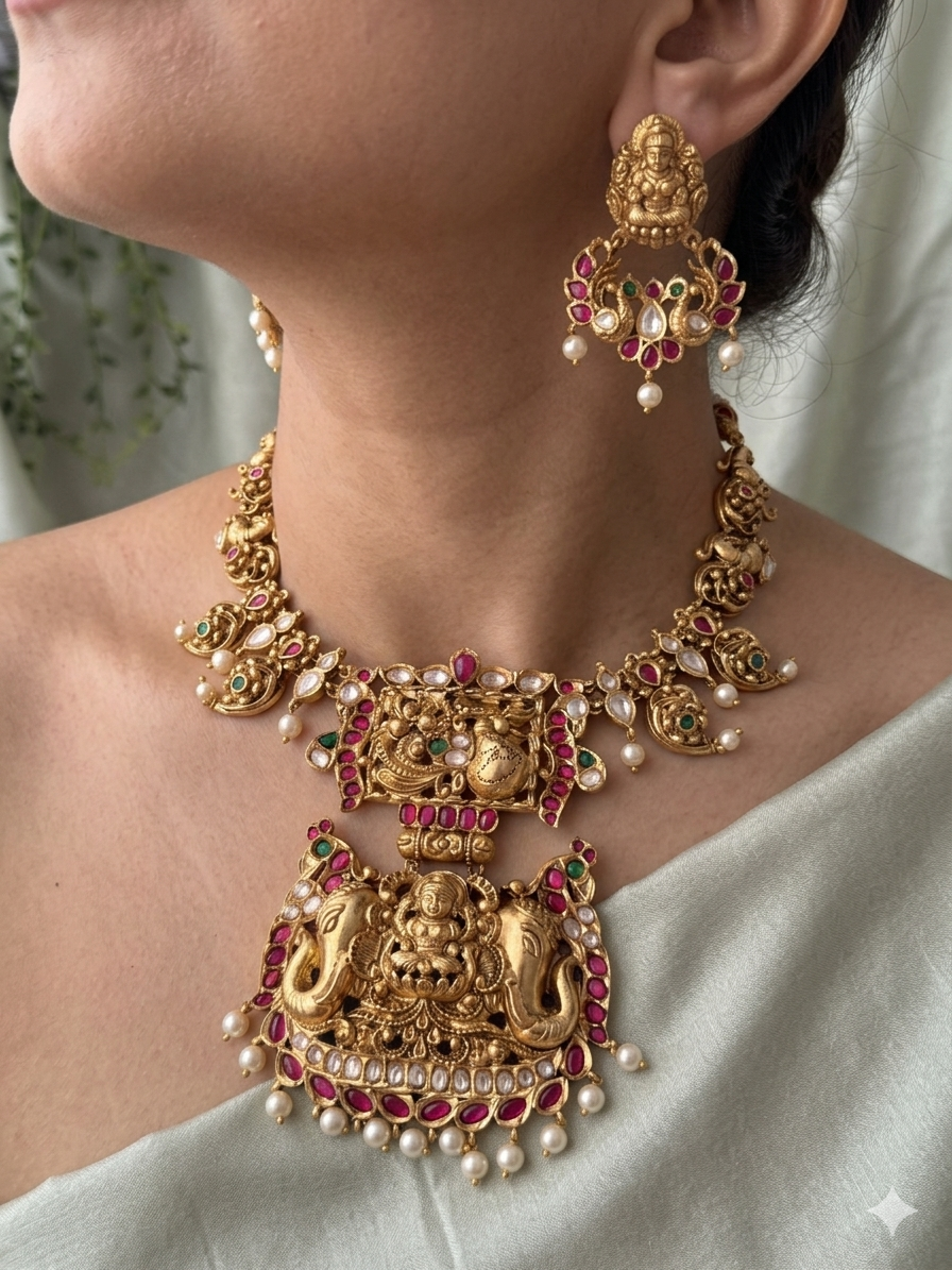 Ahalya Premium Lakshmi Necklace