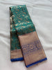 Peacock Blue Morah Tissue Silk Saree