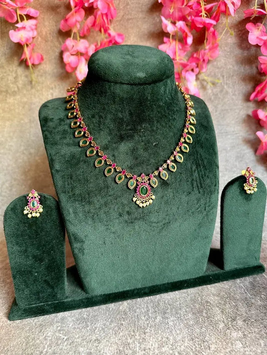 Deeksha Palakka Fusion Necklace