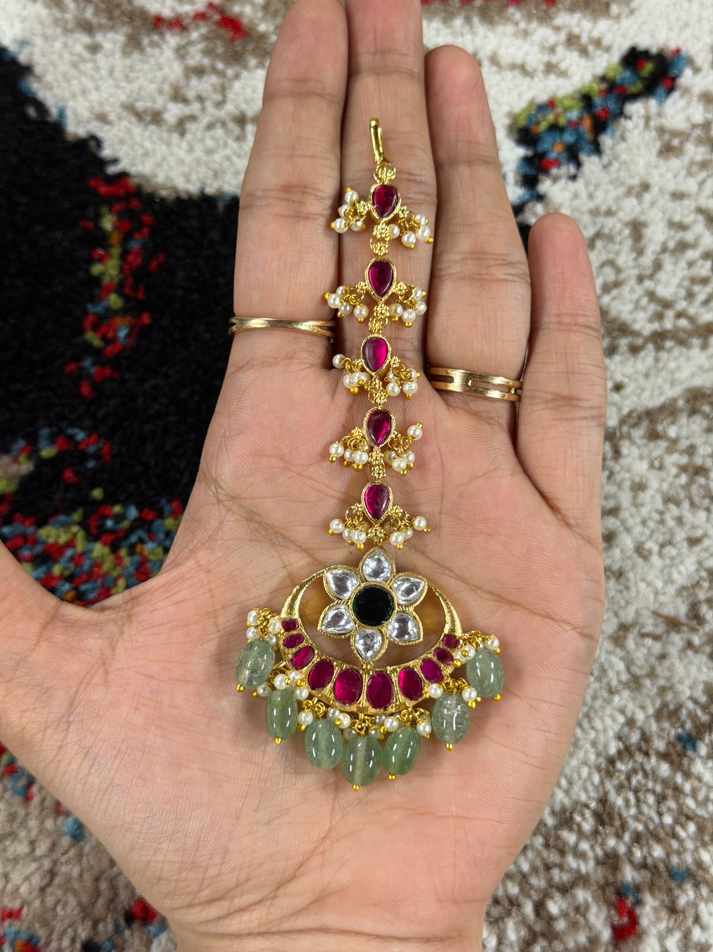 Jadau Flora Maang Tikka