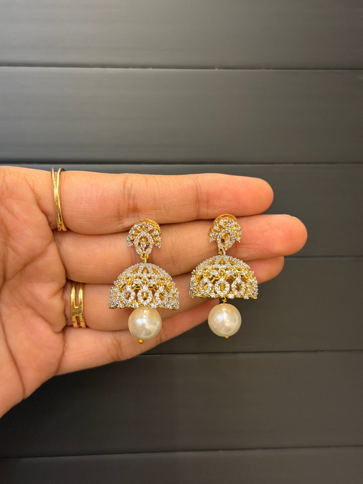 Diamond x Pearl Baby Jhumkas