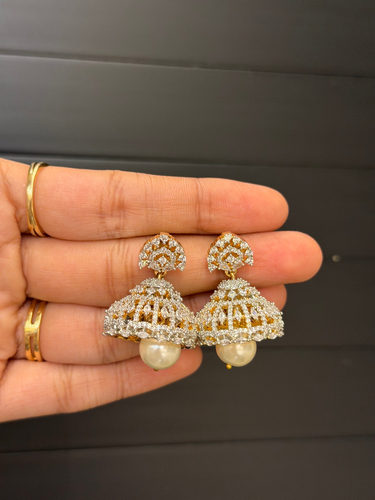 Diamond x Pearl Baby Jhumkas