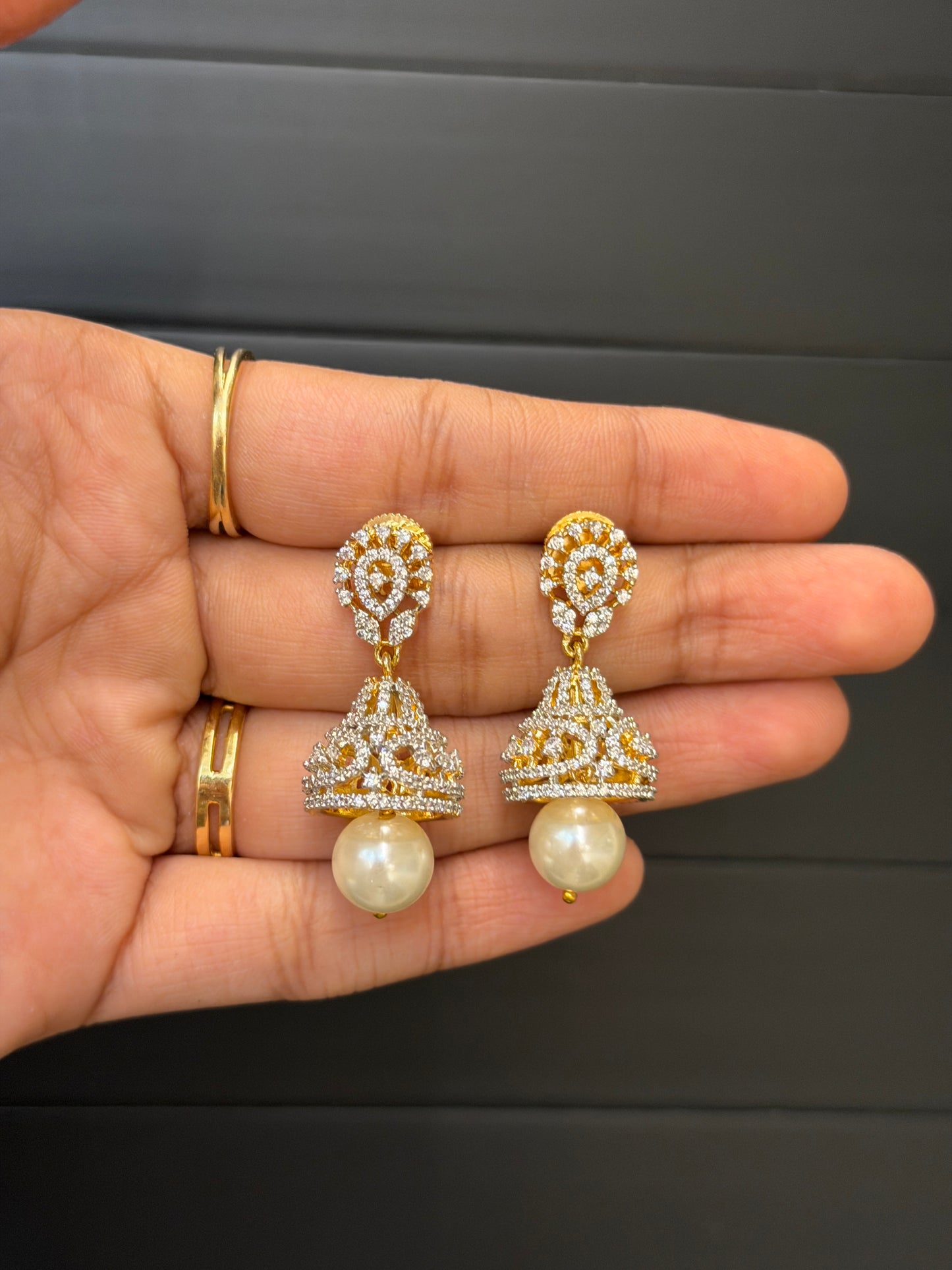Diamond x Pearl Baby Jhumkas