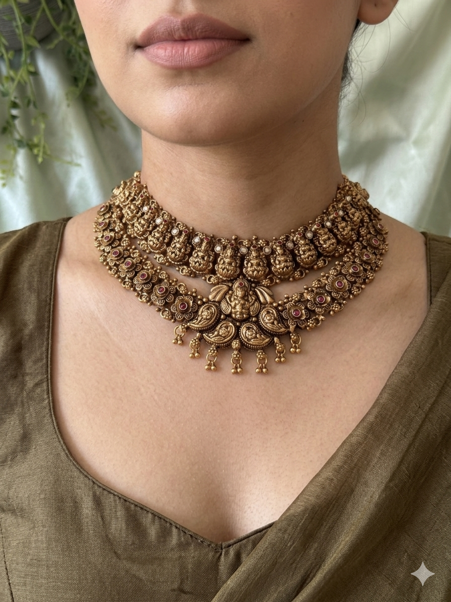 Sharada 1Gm Gold Bridal Necklace