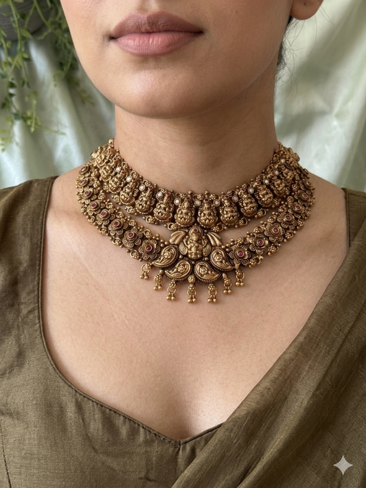Sharada 1Gm Gold Bridal Necklace