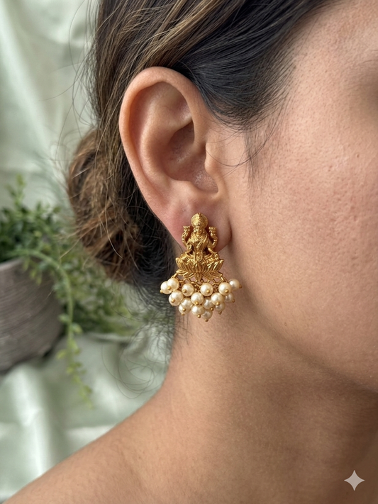 Brahmi Pearl Studs